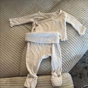 Cream Colored Newborn Two Piece Caden Lane Set